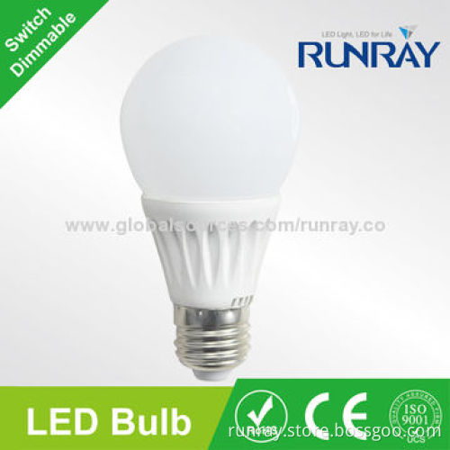 3W E27 LED Bulb, 85-265V AC/ 90-110lm/W/Epistar 5730 SMD Chip/2-year Warranty, Aluminum